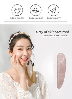 Rozenkwartslepel voor gua sha en cosmetica schoonheidstaaf applicator spatula