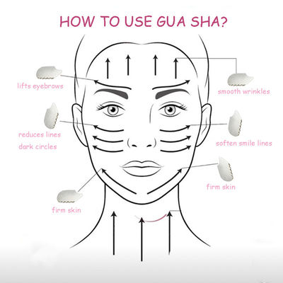 Zilver Gua Sha Gezichtsgereedschap Roestvrij staal Guasha Board voor SPA Acupunctuur voor het lichaam Gezicht Nek en Oog Huidverzorging Geschenk voor Vrouw