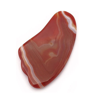 Gezicht Lift Functie Rood Agate Crystal Quartz Gua Sha Scrapping Plate voor draagbaar