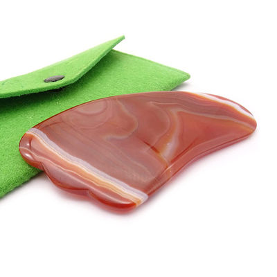 Gezicht Lift Functie Rood Agate Crystal Quartz Gua Sha Scrapping Plate voor draagbaar