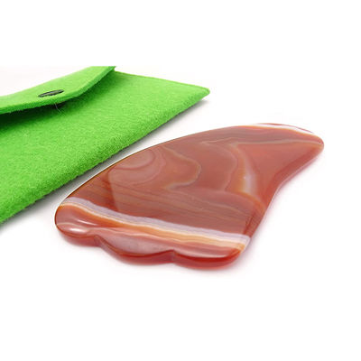 Gezicht Lift Functie Rood Agate Crystal Quartz Gua Sha Scrapping Plate voor draagbaar