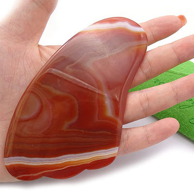 Gezicht Lift Functie Rood Agate Crystal Quartz Gua Sha Scrapping Plate voor draagbaar