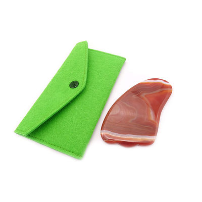 Gezicht Lift Functie Rood Agate Crystal Quartz Gua Sha Scrapping Plate voor draagbaar