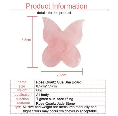Gezichtsmassageapparaat Vlindervorm Jade Guasha Massageplaat Natuursteen Gua Sha Schraper voor Nek Lichaam Acupunctuur Spa