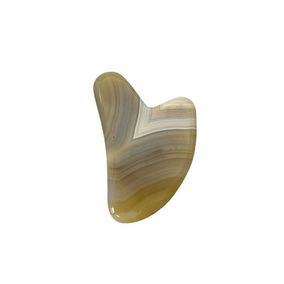 Gestript Agate Jade Hartvormig Schrapen Gua Sha Massage voor Hand Reparatie en Natuurlijke Huid Lifting