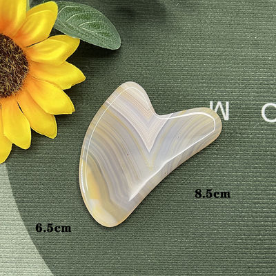 Gestript Agate Jade Hartvormig Schrapen Gua Sha Massage voor Hand Reparatie en Natuurlijke Huid Lifting
