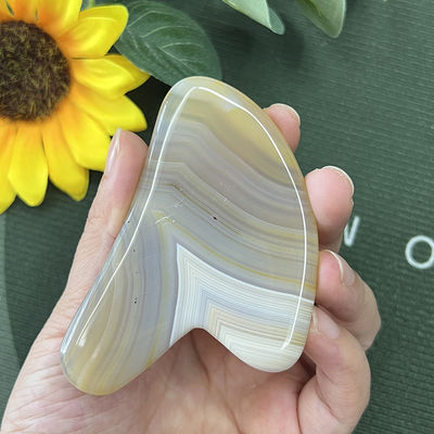 Gestript Agate Jade Hartvormig Schrapen Gua Sha Massage voor Hand Reparatie en Natuurlijke Huid Lifting