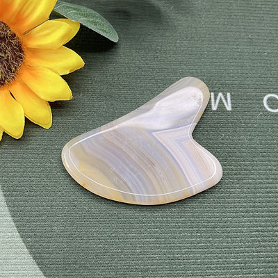Gestript Agate Jade Hartvormig Schrapen Gua Sha Massage voor Hand Reparatie en Natuurlijke Huid Lifting