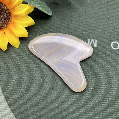 Gestript Agate Jade Hartvormig Schrapen Gua Sha Massage voor Hand Reparatie en Natuurlijke Huid Lifting