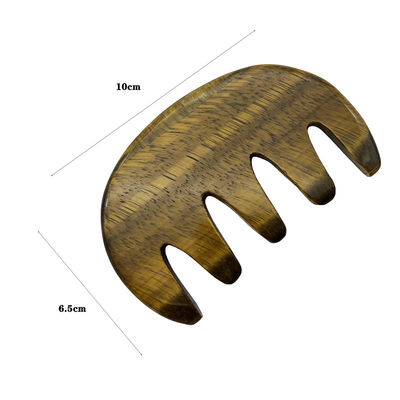 Meridian Care Jade Comb Natuurlijke Tiger Eye Stone Gua Sha Scraper voor hoofd en hoofdhuid massage