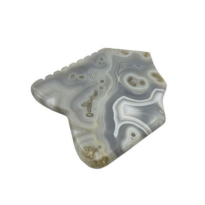 Grijs Agate Gezicht Guasha Huid Lifting Firming Natuurlijke Hand Healing Jade Gua Sha Massage Tool voor het vastmaken van het gezicht en de huid
