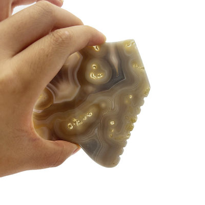 Grijs Agate Gezicht Guasha Huid Lifting Firming Natuurlijke Hand Healing Jade Gua Sha Massage Tool voor het vastmaken van het gezicht en de huid