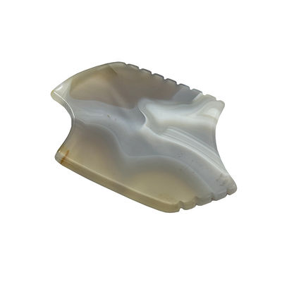Grauwe Agate Guasha Schraapsteen Draagbare lichaamsmassage voor natuurlijke Jade Gua Sha en huidlifting