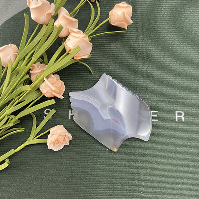 Grauwe Agate Guasha Schraapsteen Draagbare lichaamsmassage voor natuurlijke Jade Gua Sha en huidlifting