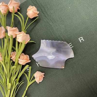 Grauwe Agate Guasha Schraapsteen Draagbare lichaamsmassage voor natuurlijke Jade Gua Sha en huidlifting