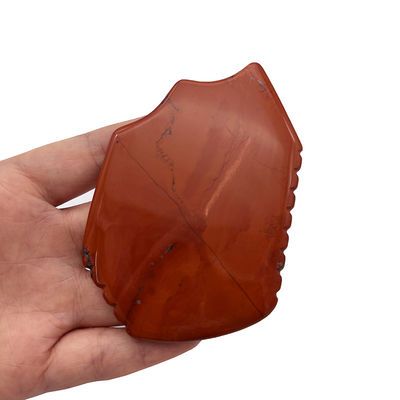 Rood Jasper Gezicht Guasha Huid Lifting Firming Natuurlijke Hand Healing Jade Gua Sha Gezicht Massage Tool Draagbaar en Handheld
