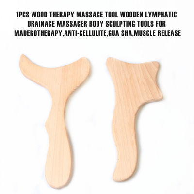Lichaamtherapie Houten spierrolletje Set 5pcs Houten massager voor Maderotherapie Anti-cellulitis Lymfatische drainage Pijnverlichting