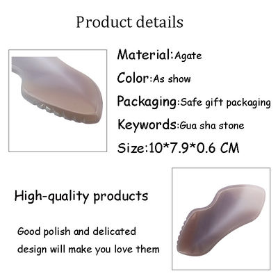 Natural Agate Gua Sha Board voor lichaamsmassage en gezichtsbehandeling in SPA acupunctuurtherapie
