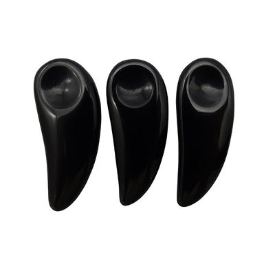 Zwarte gezichtsmassage Mini Obsidian Cosmetische Guasha Lepel Oogcrème Make-up Scoop Spatula Stick voor oogverlichting massage