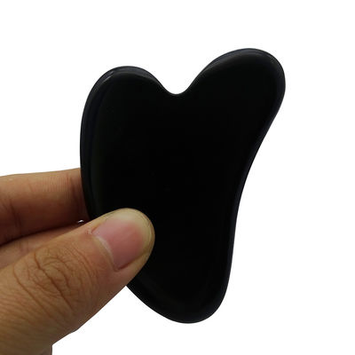 Natuurlijke Zwarte Bian Steen Hartvorm Gua Sha Massage Tool voor Spa ontspannende meditatie