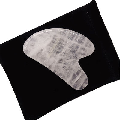 Gezichtsmassage Hartvorm Wit Kristal Gua Sha Steen voor SPA Acupunctuur Therapie in Traditionele Chinese Geneeskunde Centrum