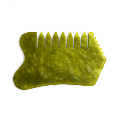 Persoonlijke gezondheidszorg Groene Jade Comb Guasha Schraper Tool voor hoofdverzorging en pijnverlichting Multifunctionele Handheld
