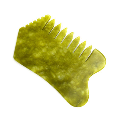 Persoonlijke gezondheidszorg Groene Jade Comb Guasha Schraper Tool voor hoofdverzorging en pijnverlichting Multifunctionele Handheld