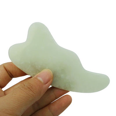 Gepersonaliseerd Logo Groene natuurlijke Spa Gua Sha Scalp Massage Tool voor het schrapen van gezichts- en lichaamshuid Gepolijste Guasha Face Massagers