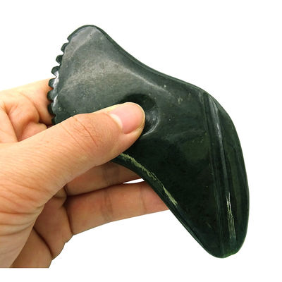 Natuurlijk donkergroen Nefriet Jade Gua Sha Body Massage Tools Traditioneel schrapen voor het volledige lichaam 11.8cm*6cm*0.9cm