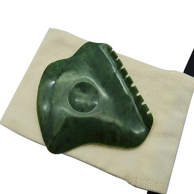 Gepersonaliseerd logo Groen Nefriet Jade Anti Cellulitis Guasha Schraper voor gezichtsverzorging