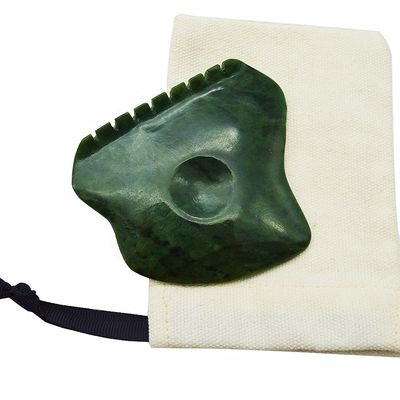 Gepersonaliseerd logo Groen Nefriet Jade Anti Cellulitis Guasha Schraper voor gezichtsverzorging