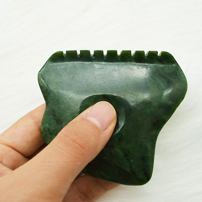 Gepersonaliseerd logo Groen Nefriet Jade Anti Cellulitis Guasha Schraper voor gezichtsverzorging