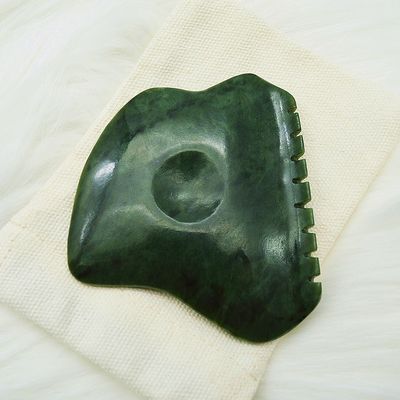 Gepersonaliseerd logo Groen Nefriet Jade Anti Cellulitis Guasha Schraper voor gezichtsverzorging