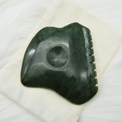 Gepersonaliseerd logo Groen Nefriet Jade Anti Cellulitis Guasha Schraper voor gezichtsverzorging