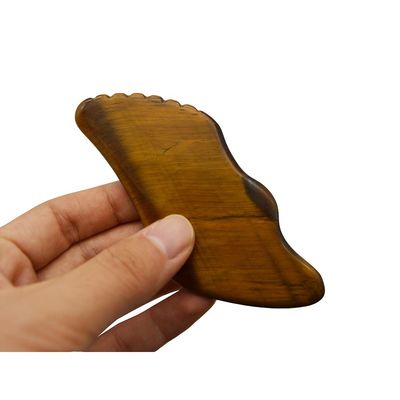 Handgemaakte handgemaakte Gua Sha natuurlijke tijger oog huid massager voor gezicht ogen nek nodieuze spier ontspanning OEM ODM