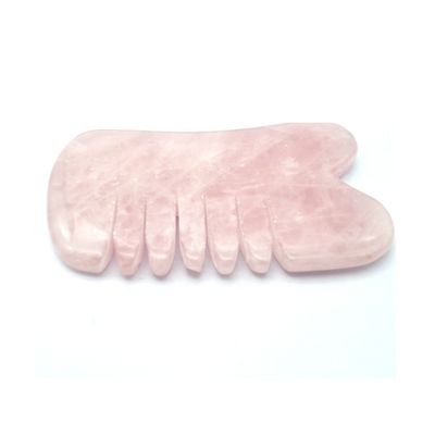 Handgemaakte natuurlijke rozenkwarts Gua Sha Schrapen Massage Kam Haar Guashsa voor hoofd Massage Modus nr. abkgs-030