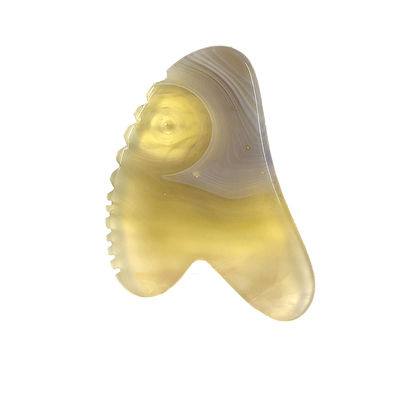 Custom Logo Massage Producten Natuurlijke Kersenbloesem Agate Sha Gua Board voor Gua Sha Therapie