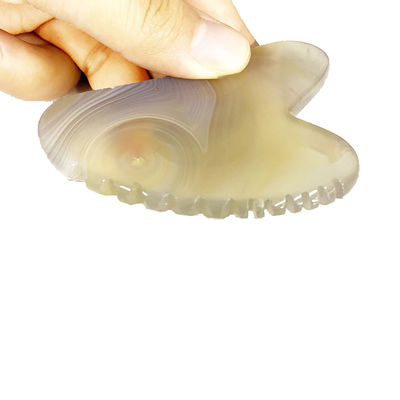 Custom Logo Massage Producten Natuurlijke Kersenbloesem Agate Sha Gua Board voor Gua Sha Therapie