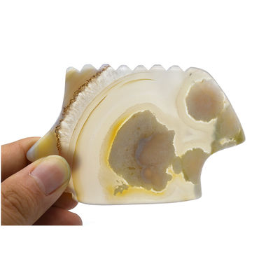 Massageproducten Natuurlijke kersenbloesem Agate Guasha Board voor zelfhulp Massage abkgs-210