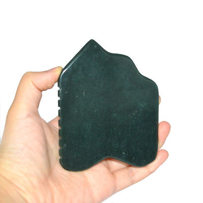 Donkergroen Nefriet Gezicht Jade Steen Guasha Massager Board voor gezichtsbloedcirculatie
