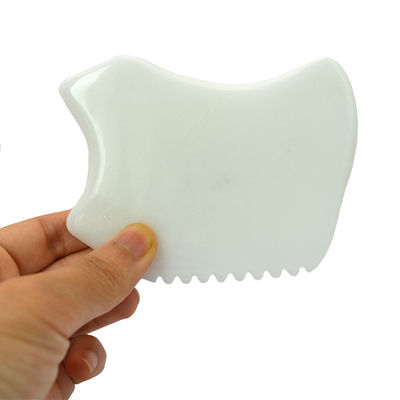White Jade Gua Sha Massage Tool voor gezichtsmassage en lichaam SPA Acupunctuur Acupressure 9.5cm*7.5cm*0.7cm