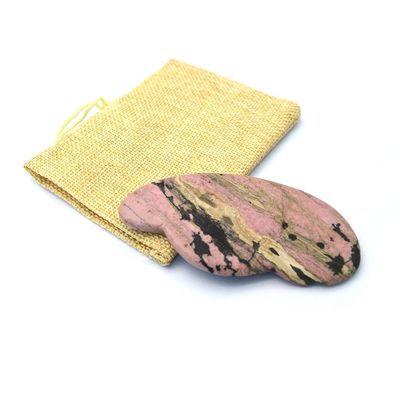 Multifunktioneel gezichtsmassageapparaat van roze rodonit jade Guasha massagebord Gua Sha massagetool voor gezondheidszorg