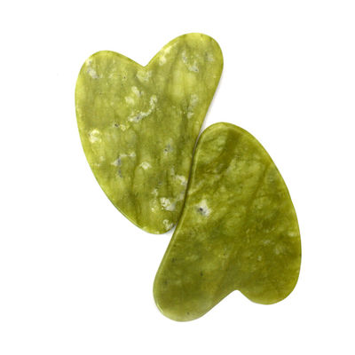 Groen 7.6cm*5.5cm*0.2cm Xiuyan Jade Hartvorm Gezicht Jade Guasha Massager Board Gua Sha Massage Tool Voor de gezondheidszorg