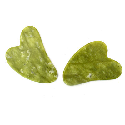 Groen 7.6cm*5.5cm*0.2cm Xiuyan Jade Hartvorm Gezicht Jade Guasha Massager Board Gua Sha Massage Tool Voor de gezondheidszorg