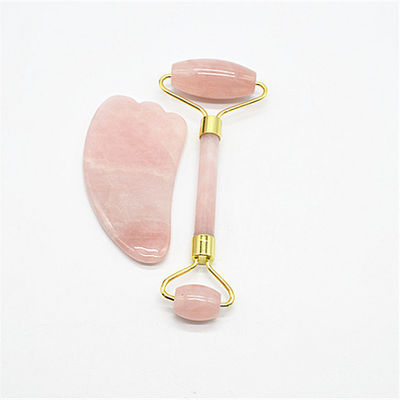 Gezichtsmassage en huidverzorging Rose Quartz Gua Sha Set met 90 mm lengte