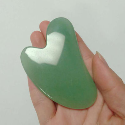 Body Massager Accessoire Hartvorm Gua Sha Board gemaakt van natuurlijke Aventurine Jade in groen