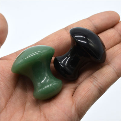 Champignonvormige Gua Sha Massage Stone Handgemaakte groene Aventurine Tool voor gezichtsverjonging