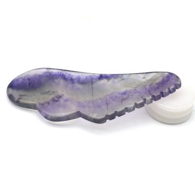 Gezondheidszorg Massage Natuurlijke kleurrijke JADE Guasha Fluoriet Gua Sha Schrapen Massage Tool