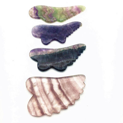 Gezondheidszorg Massage Natuurlijke kleurrijke JADE Guasha Fluoriet Gua Sha Schrapen Massage Tool