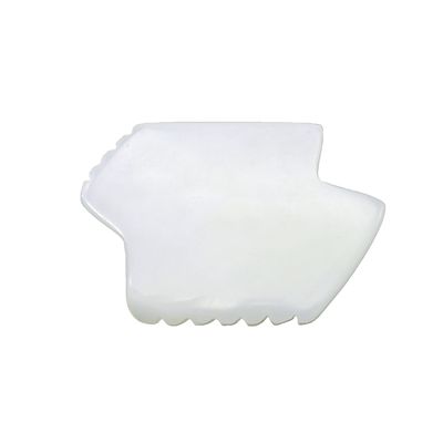Beschikbaar Logo Natuurlijke witte jade Gua Sha Schrapen Therapie Guasha Tools voor lichaams- en gezichtsmassage met infraroodfysiotherapie